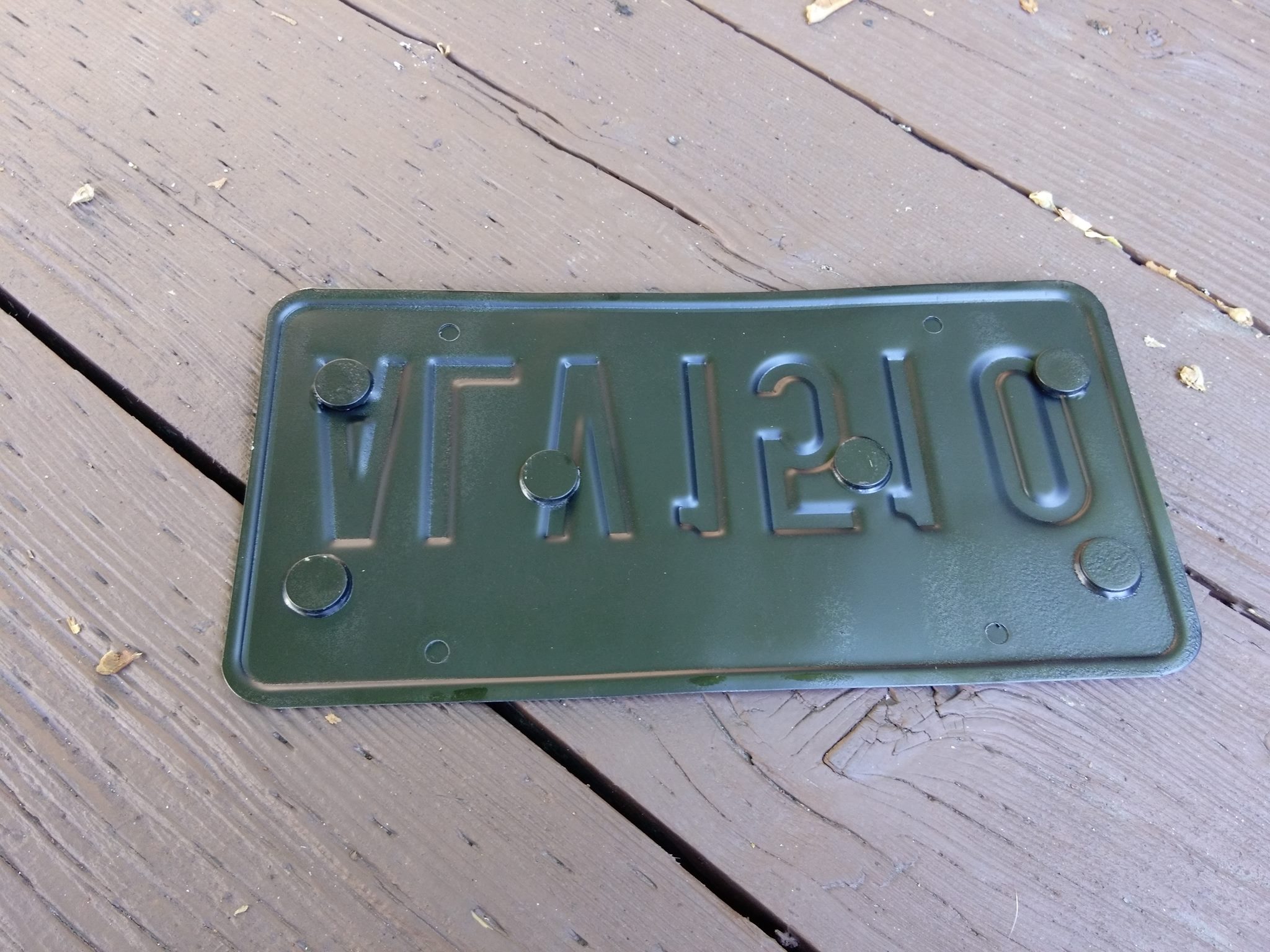 For Shawn Hammer: the back of the front license plate (and how it sit