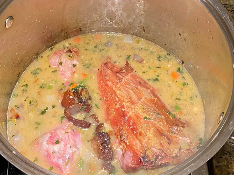 Split pea soup in progress