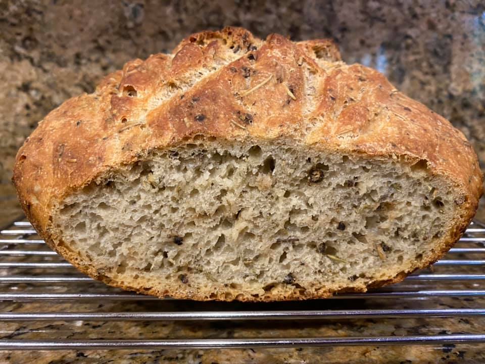 No-knead bread with rosemary…