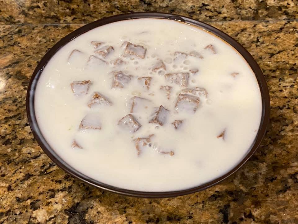 Breakfast: chunks of Dutch ryebrea