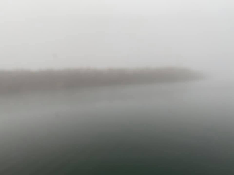 It’s a bit foggy: that is the breakwater…
