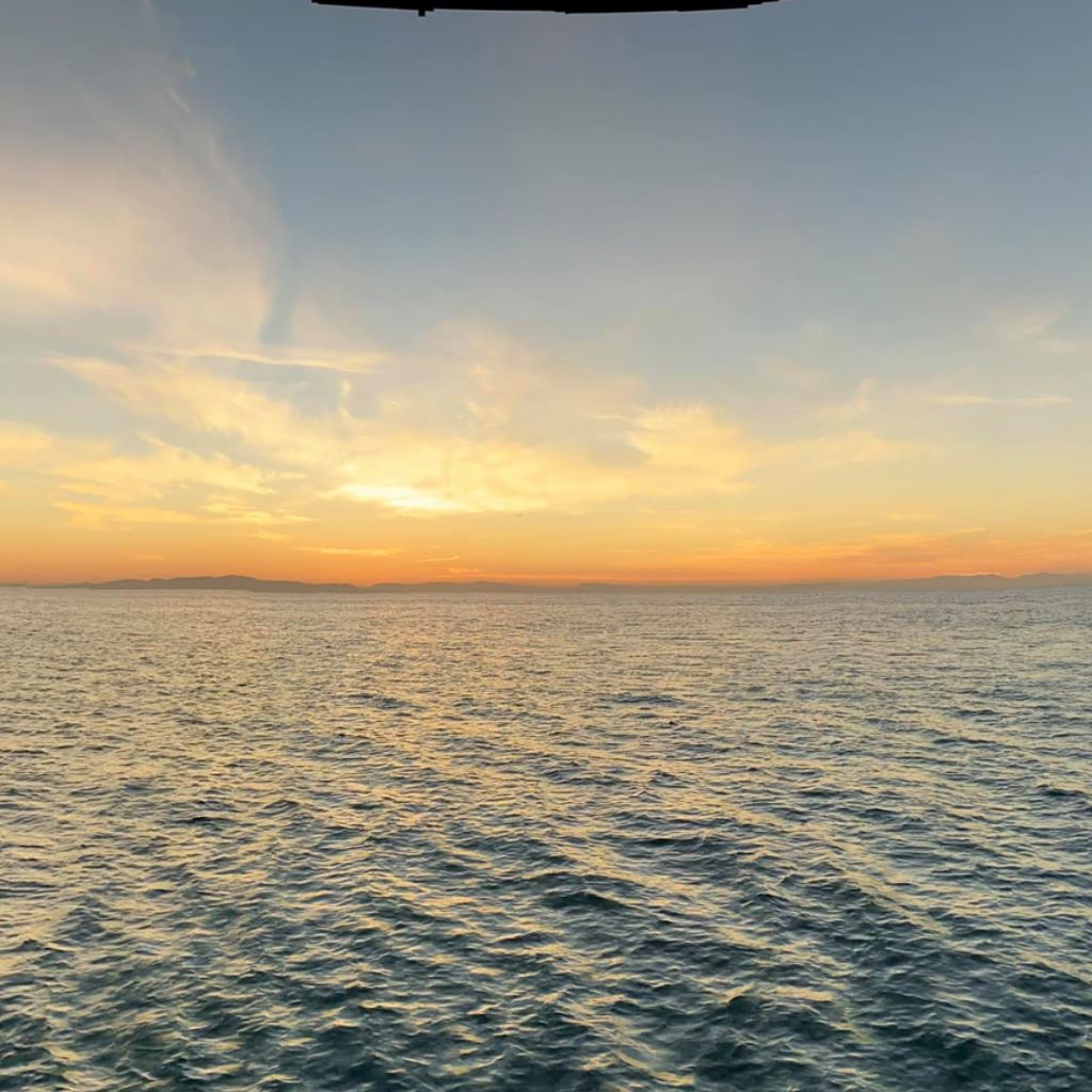 180 degree taken on the port side to the sun just after it set